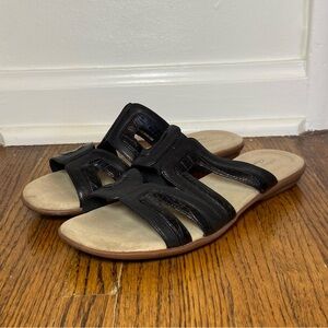 Clarks Ada Lilah Womens Sandal Black Combi Leather US Size 9 M